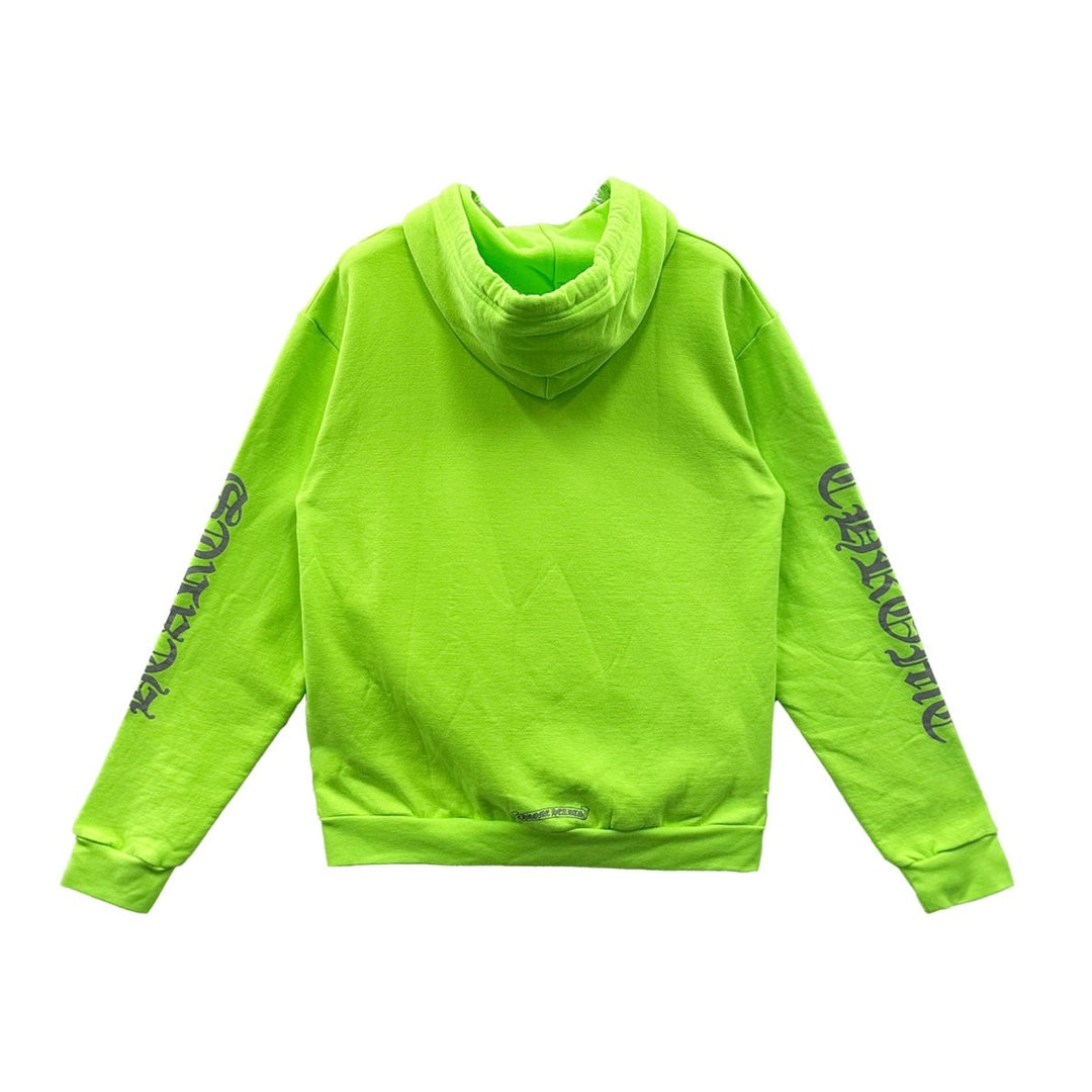 Chrome Hearts Miami Exclusive Script Logo Neon Green Hoodie - SHENGLI ROAD MARKET