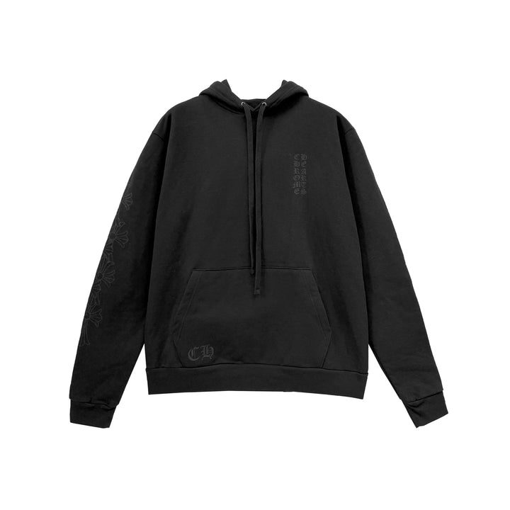 Chrome Hearts Miami Exclusive Vertical Logo Floral Sleeve Pullover Hoodie - SHENGLI ROAD MARKET
