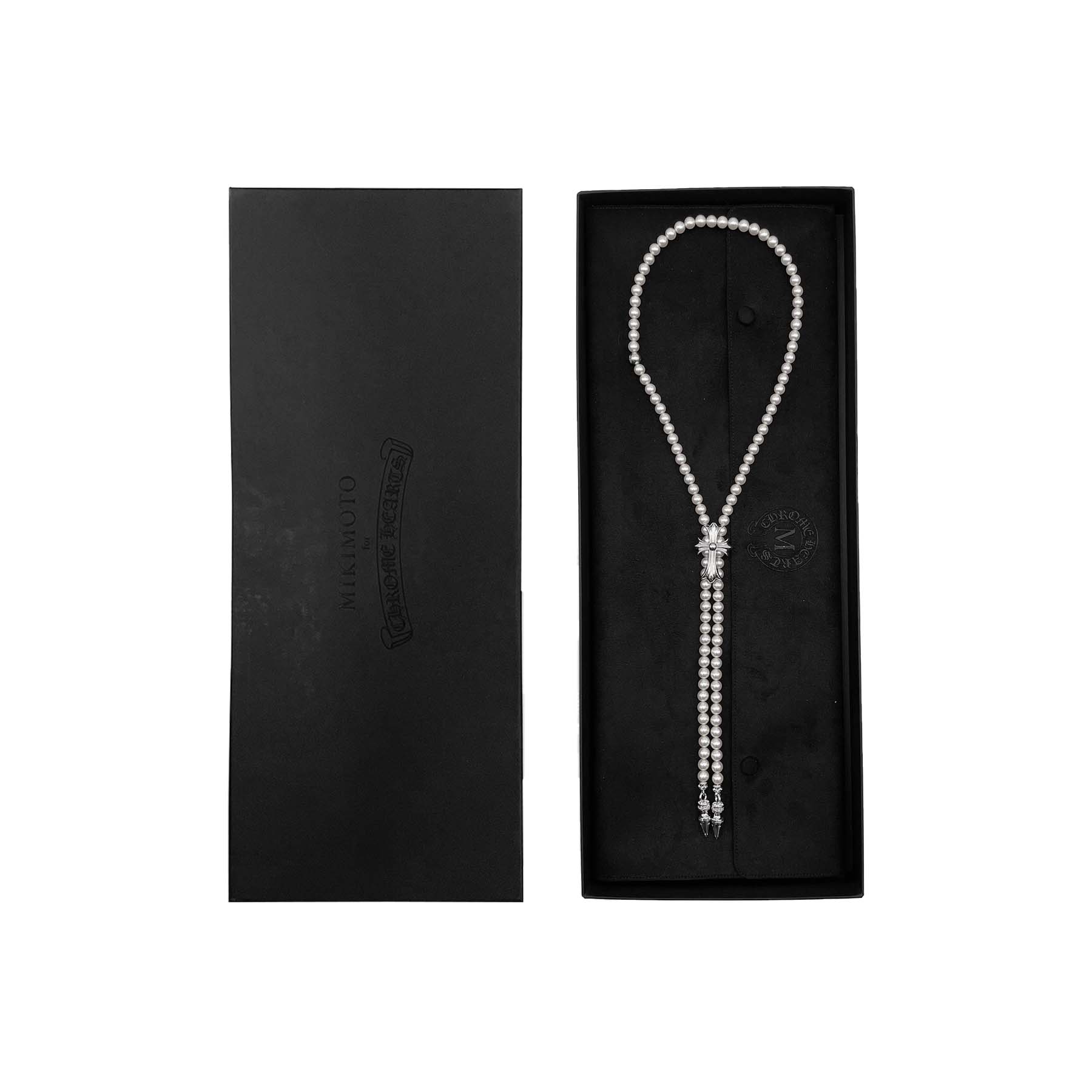 Chrome Hearts Mikimoto 18K White Gold Bolo Tie Necklace - SRM
