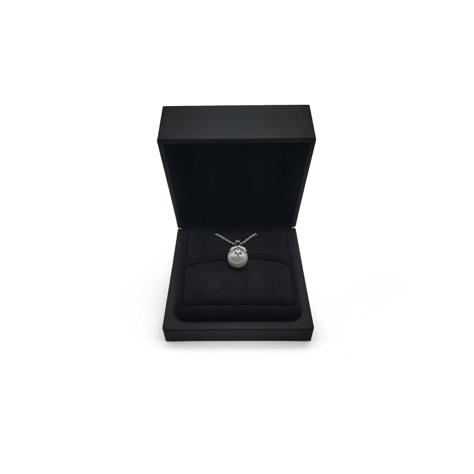 Chrome Hearts Mikimoto 18K White Gold Cross Pearl Necklace