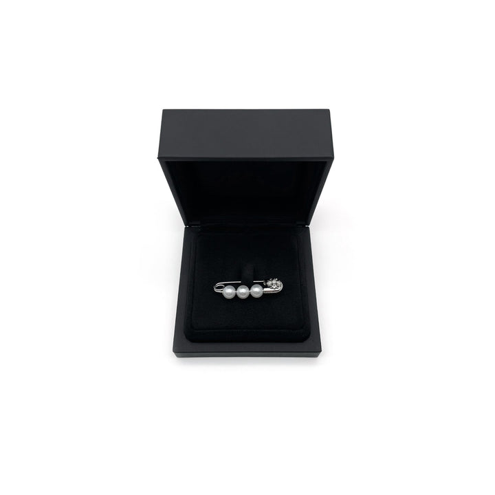 Chrome Hearts Mikimoto 18K White Gold Diamond Pearl Safety Pin - SHENGLI ROAD MARKET