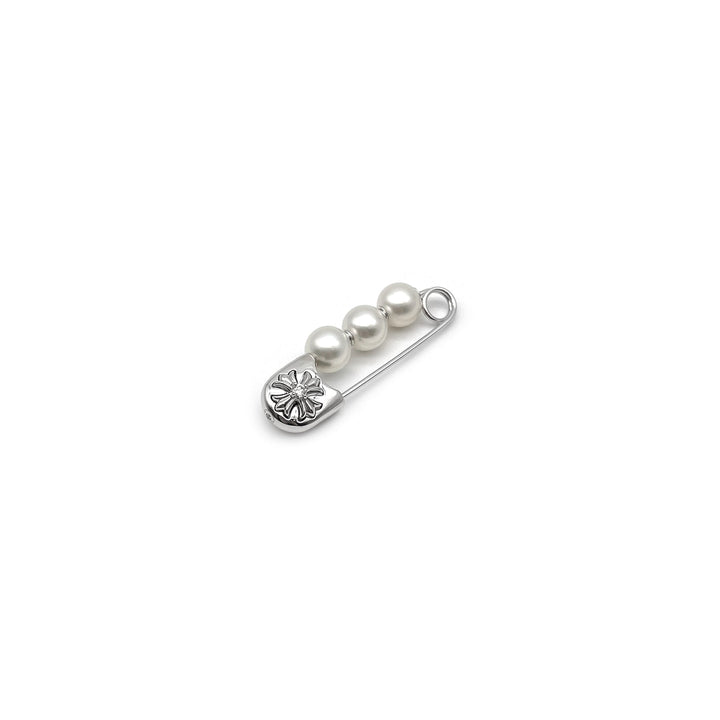 Chrome Hearts Mikimoto 18K White Gold Pearl CH Plus Safety Pin - SHENGLI ROAD MARKET