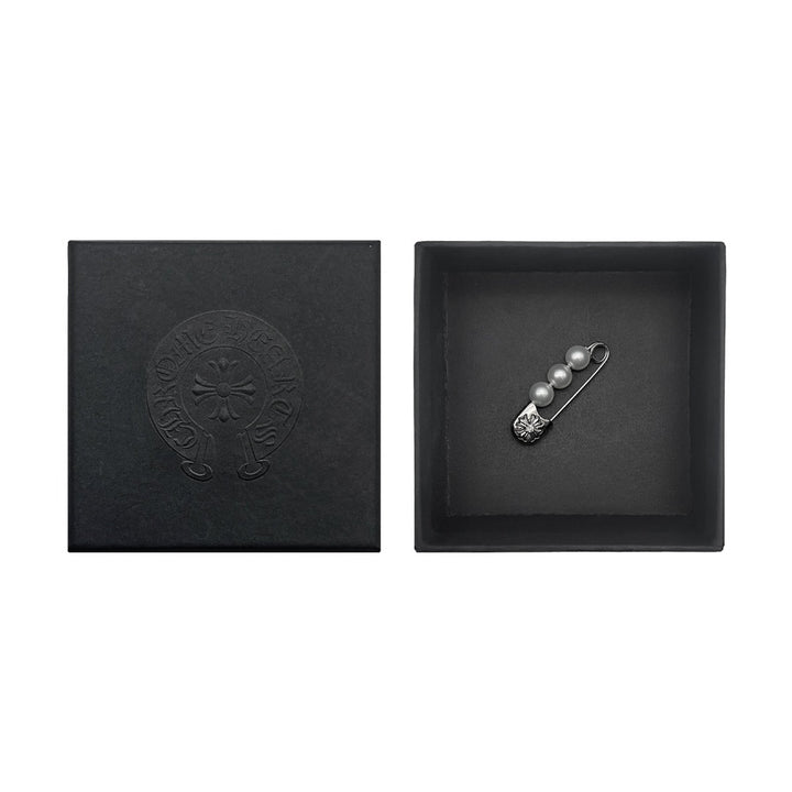 Chrome Hearts Mikimoto 18K White Gold Pearl CH Plus Safety Pin - SHENGLI ROAD MARKET
