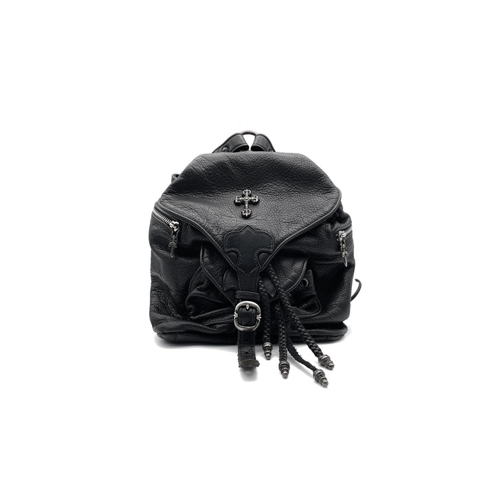 Chrome Hearts Mini Filigree Cross Black Leather Backpack - SHENGLI ROAD MARKET