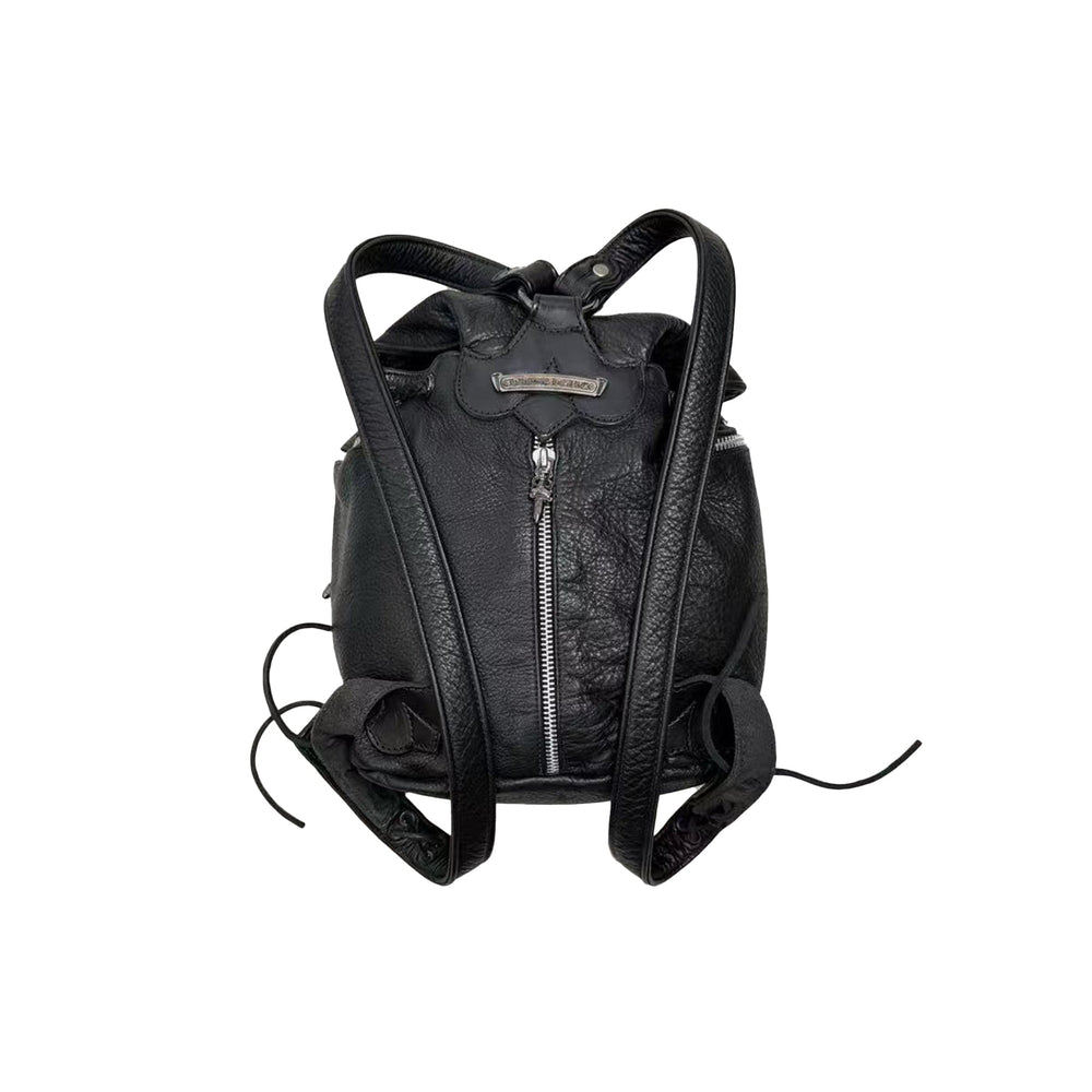 Chrome Hearts Mini Filigree Cross Black Leather Backpack - SHENGLI ROAD MARKET
