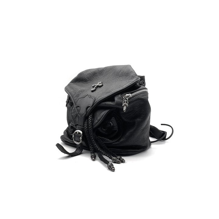 Chrome Hearts Mini Filigree Cross Black Leather Backpack - SHENGLI ROAD MARKET