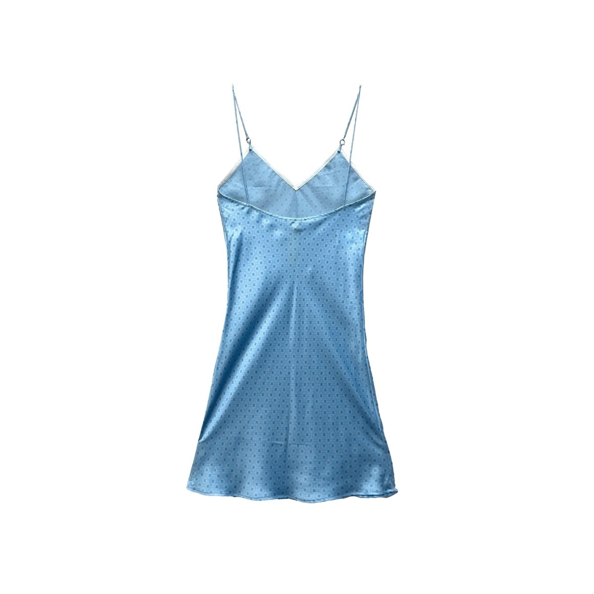 Chrome Hearts Blue Monogram Cross Silk Camisole Long Skirt