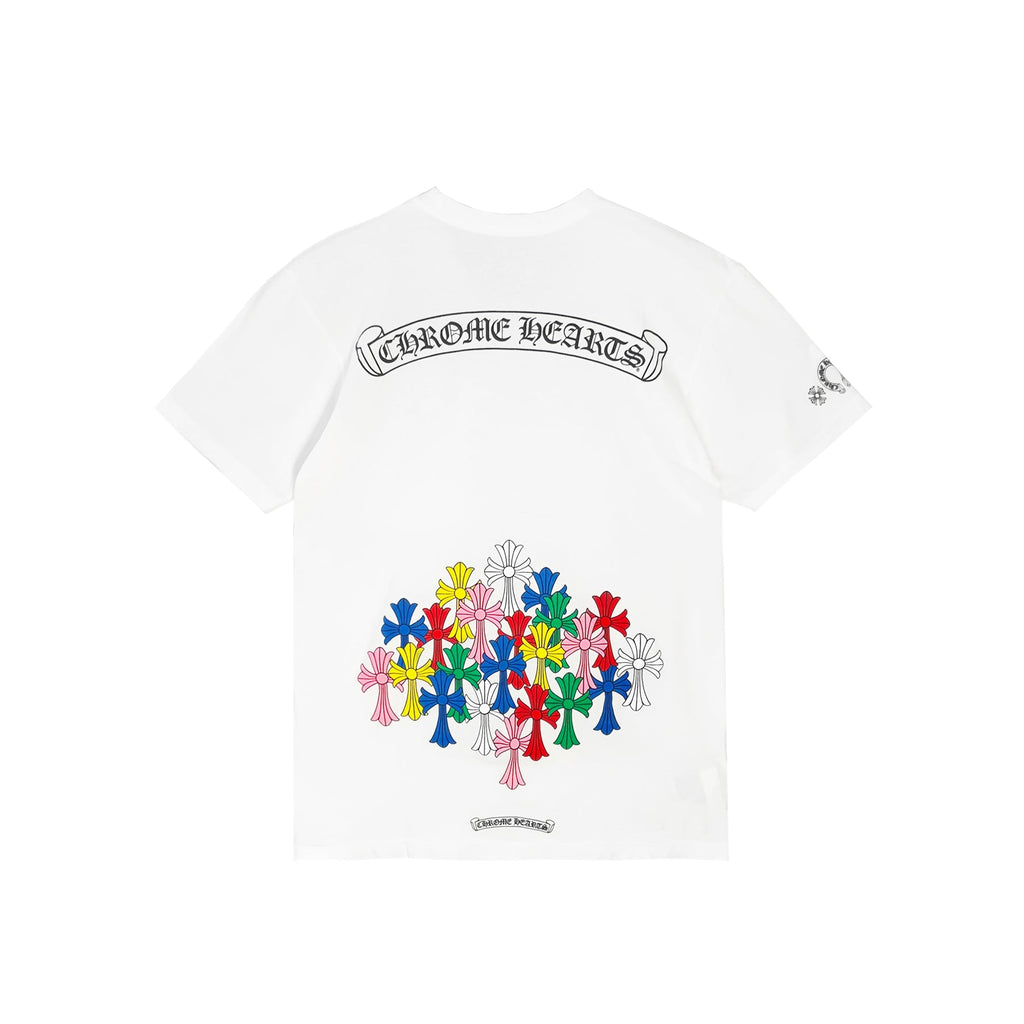 Chrome Hearts Multi Color Cemetery Cross Short Sleeve Tee - SRM
