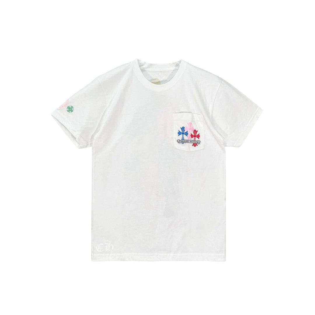 Chrome Hearts Multi Color Cross Cemetery White Short Sleeve T-Shirt Tee - SHENGLI ROAD MARKET