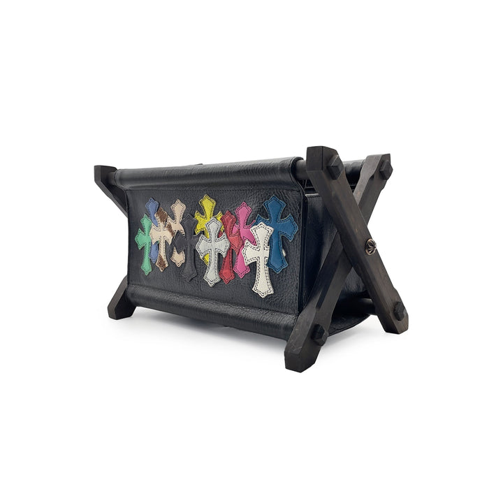 Chrome Hearts Multi - Color Cross Ebony Leather Storage Rack - SHENGLI ROAD MARKET