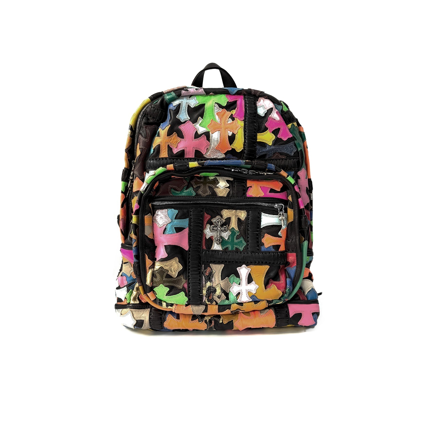 Chrome Hearts Multi-color Cross Leather Patch Backpack
