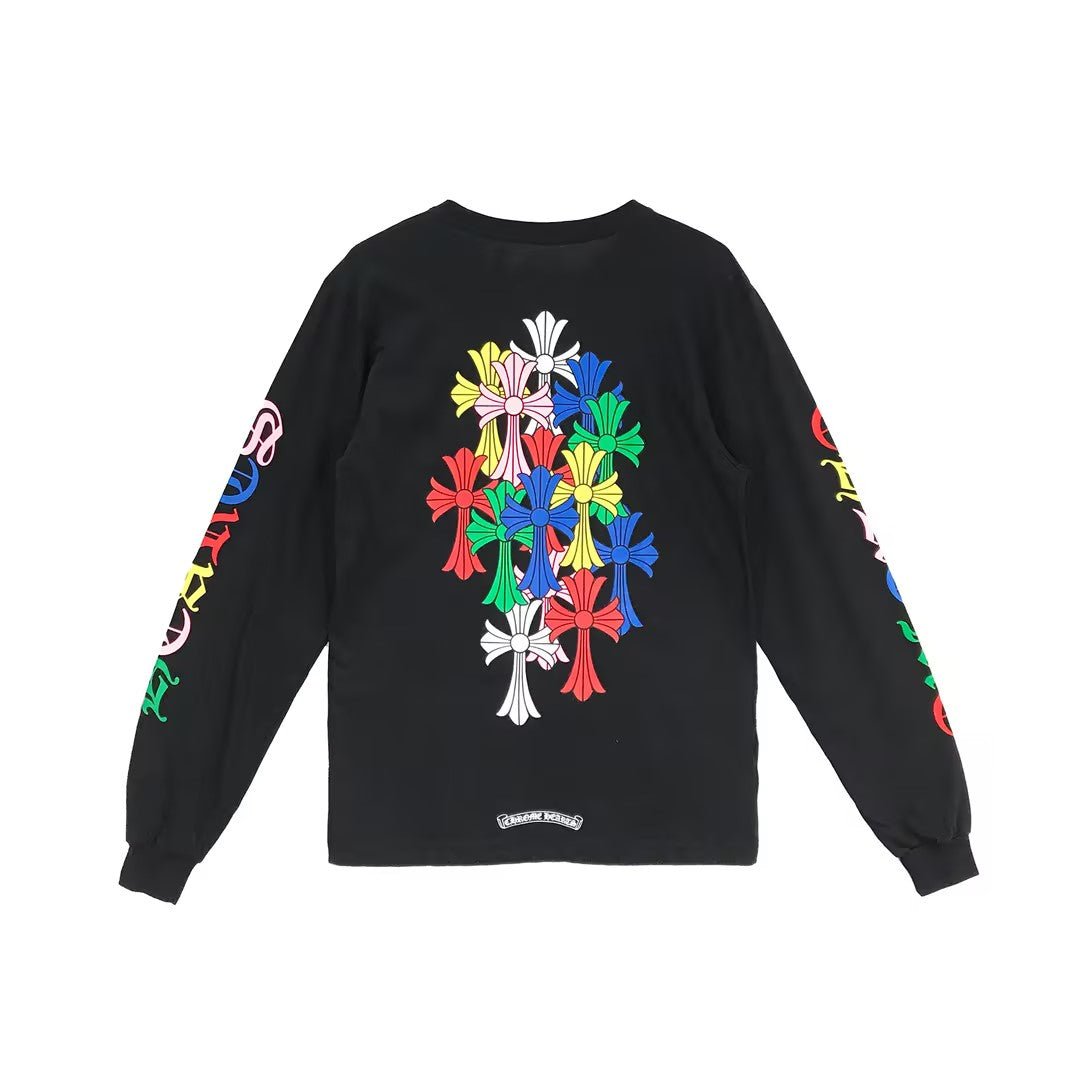 Chrome Hearts Multi Color Cross Logo Black Long Sleeves T - shirt - SHENGLI ROAD MARKET