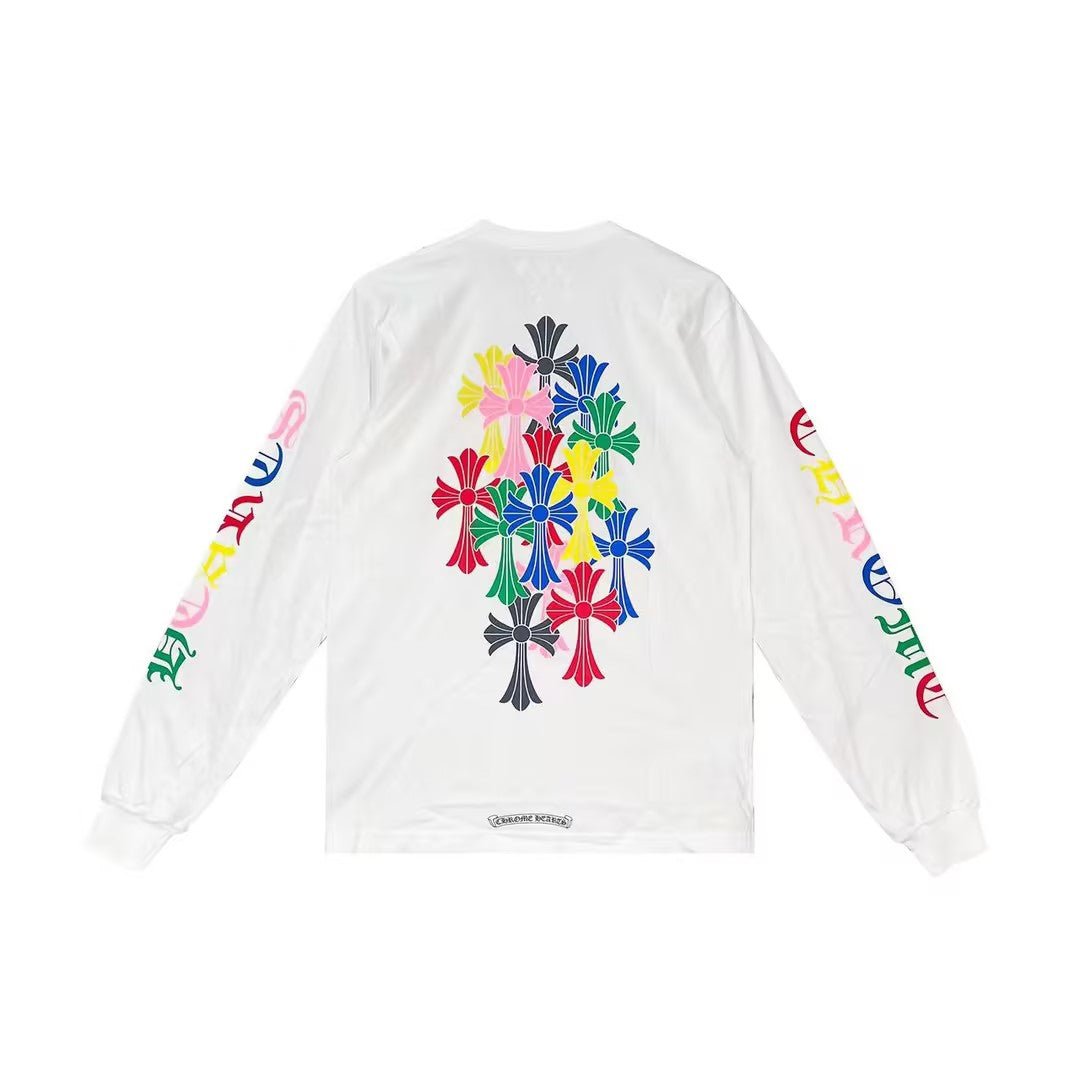 Chrome Hearts Multi Color Cross Logo Long Sleeve Tee - SRM