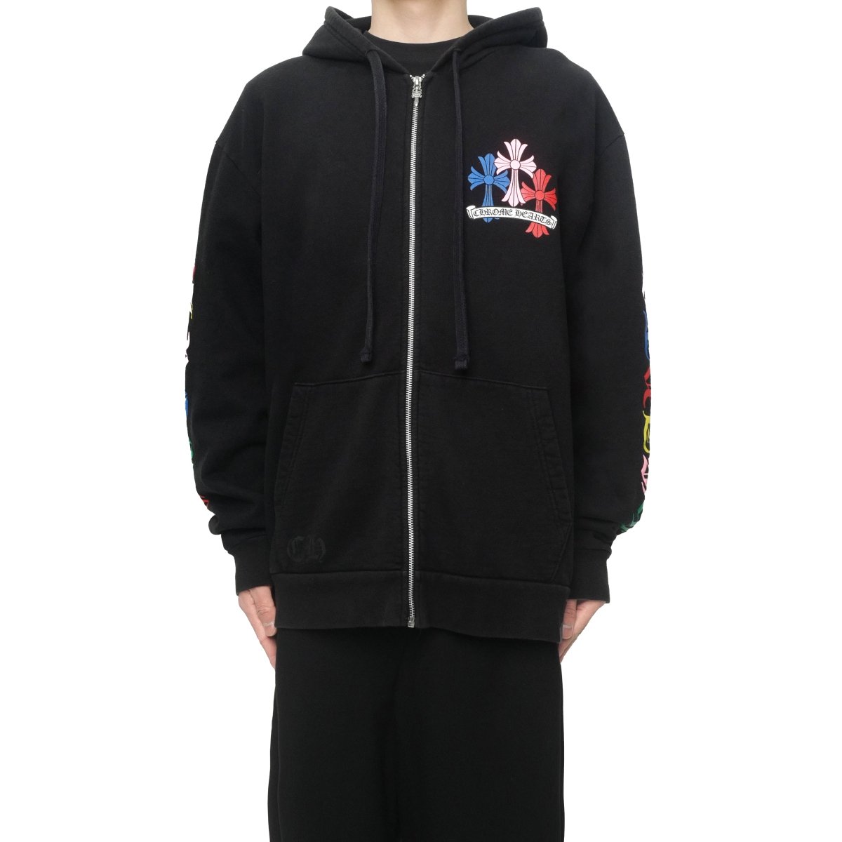 Chrome Hearts Multi-Color Cross Logo Zip Up Hoodie - SRM