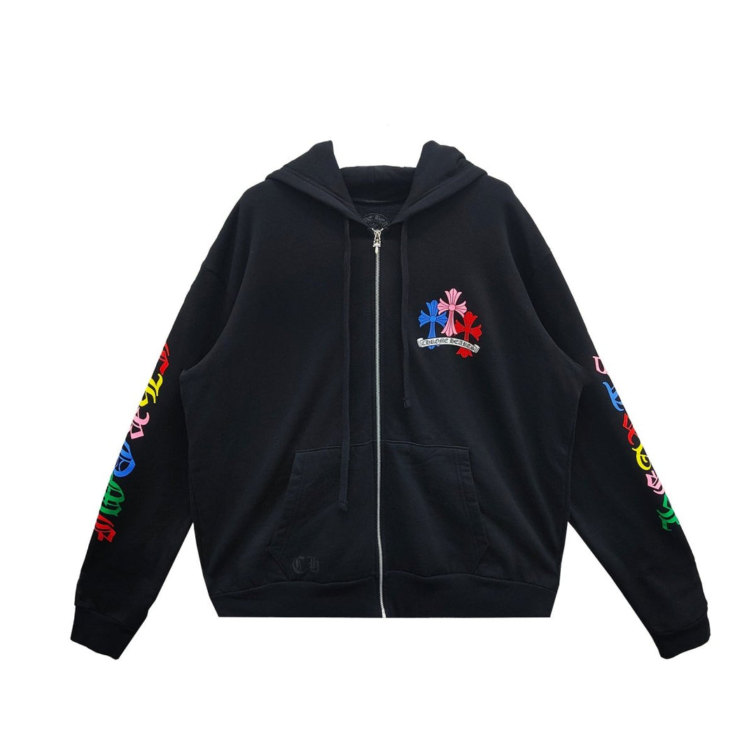 Chrome Hearts Multi - Color Cross Logo Zip Up Hoodie - SHENGLI ROAD MARKET