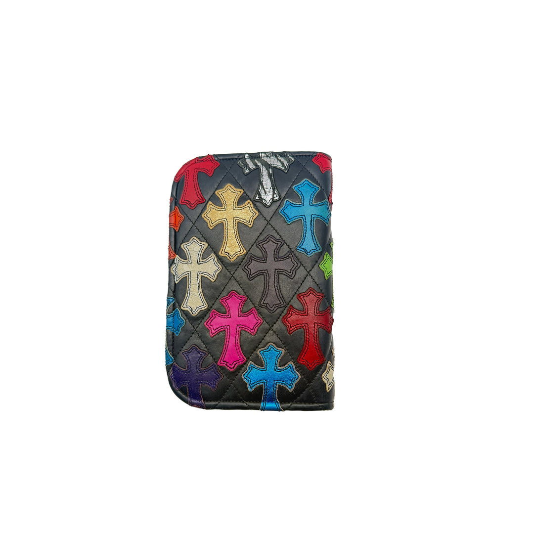 Chrome Hearts Multi - Color Cross Patch Qulited Zip Wallet - SHENGLI ROAD MARKET