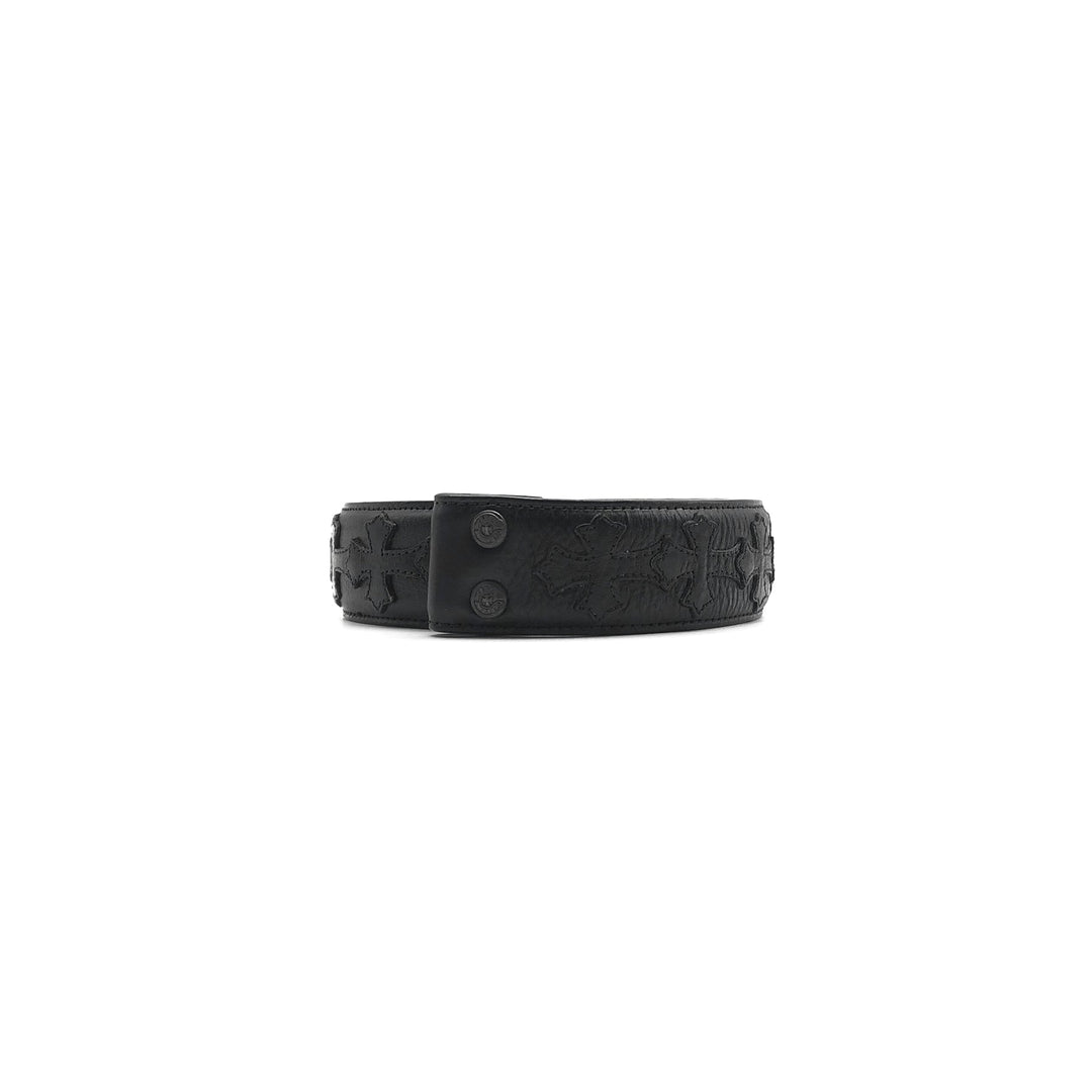 Chrome Hearts Multi Cross Black Leather Belt - SHENGLI ROAD MARKET