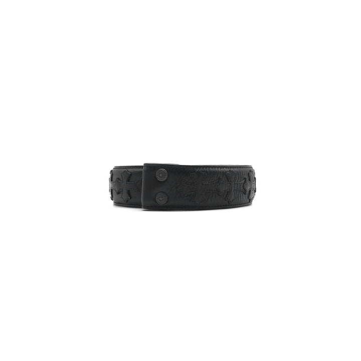 Chrome Hearts Multi Cross Black Leather Belt - SHENGLI ROAD MARKET