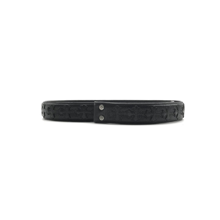 Chrome Hearts Multi Cross Black Leather Belt - SHENGLI ROAD MARKET