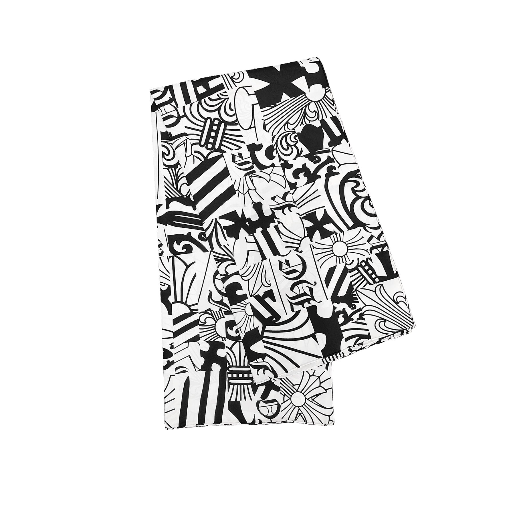Chrome Hearts Allover Print Large Bicolor Silk Scarf - SRM
