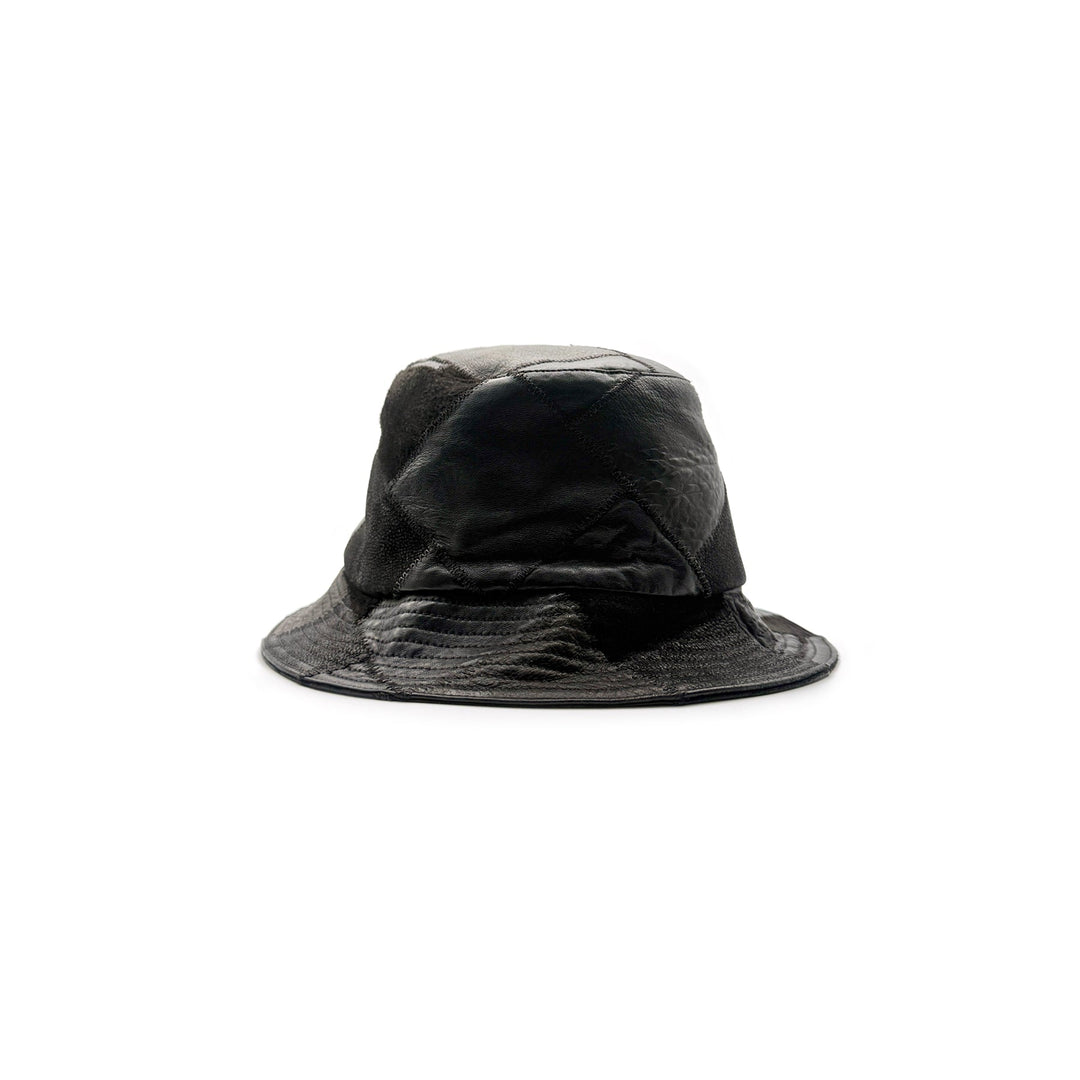 Chrome Hearts Multi Leather Patchwork Dagger Black Bucket Hat - SHENGLI ROAD MARKET