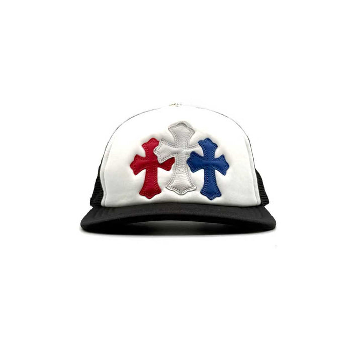 Chrome Hearts Multi Triple Leather Cross Trucker Cap - SHENGLI ROAD MARKET