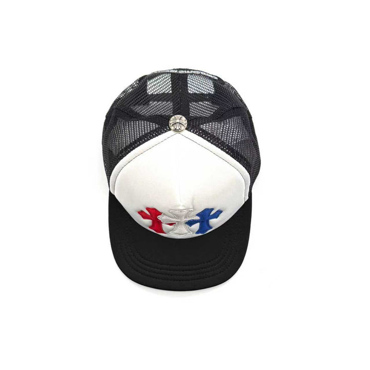 Chrome Hearts Multi Triple Leather Cross Trucker Cap - SHENGLI ROAD MARKET