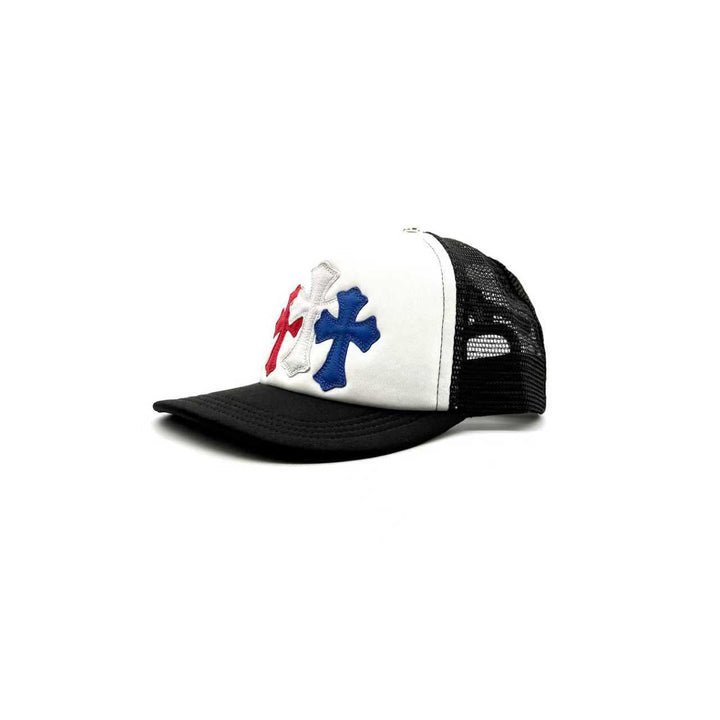 Chrome Hearts Multi Triple Leather Cross Trucker Cap - SHENGLI ROAD MARKET