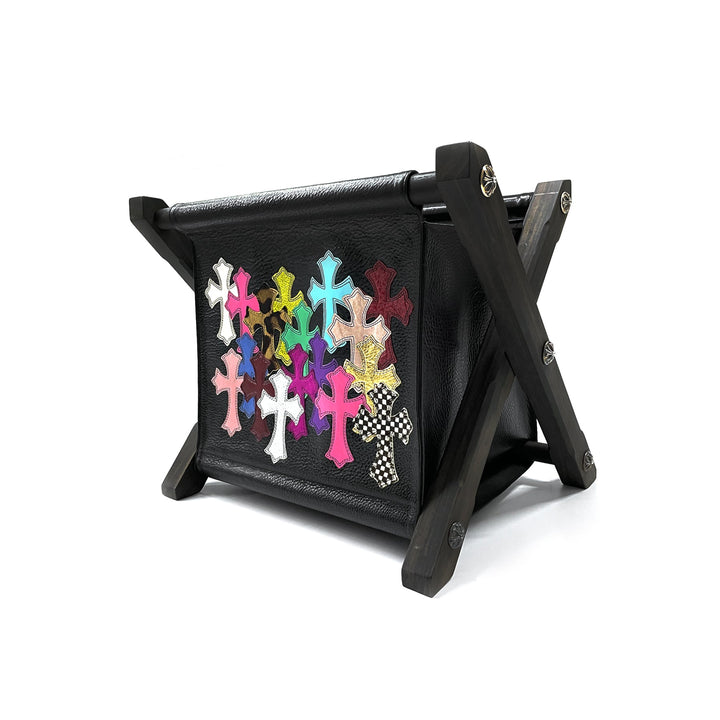 Chrome Hearts MultiColor Cross Patch Ebony Leather Storage Rack - SHENGLI ROAD MARKET
