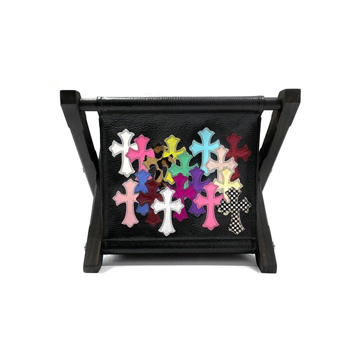 Chrome Hearts MultiColor Cross Patch Ebony Leather Storage Rack - SHENGLI ROAD MARKET