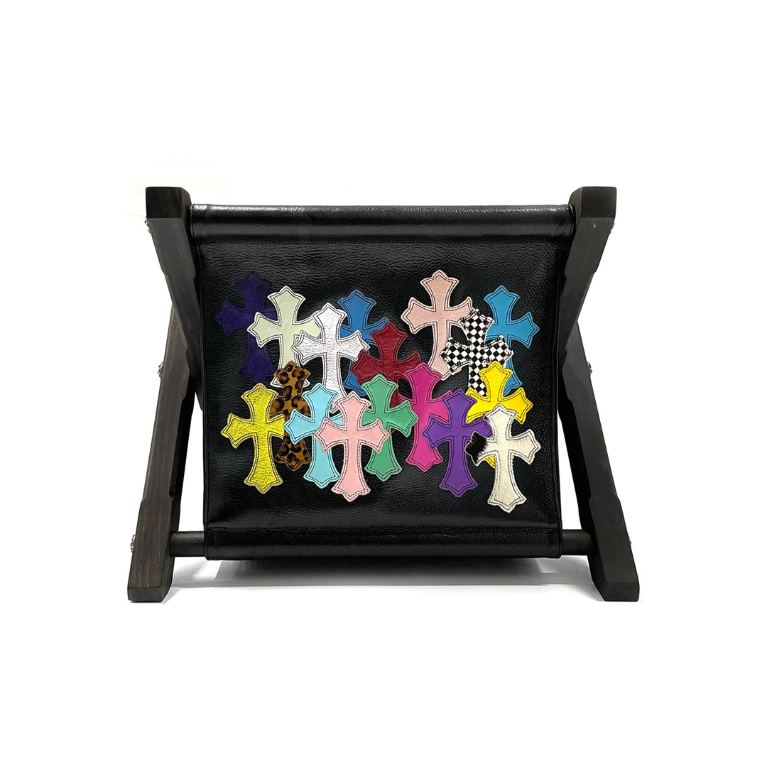Chrome Hearts MultiColor Cross Patch Ebony Leather Storage Rack - SHENGLI ROAD MARKET