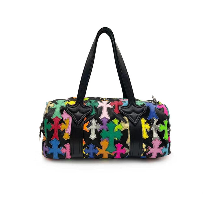 Chrome Hearts Multicolor Cross Patch Leather Duffle Bag - SHENGLI ROAD MARKET