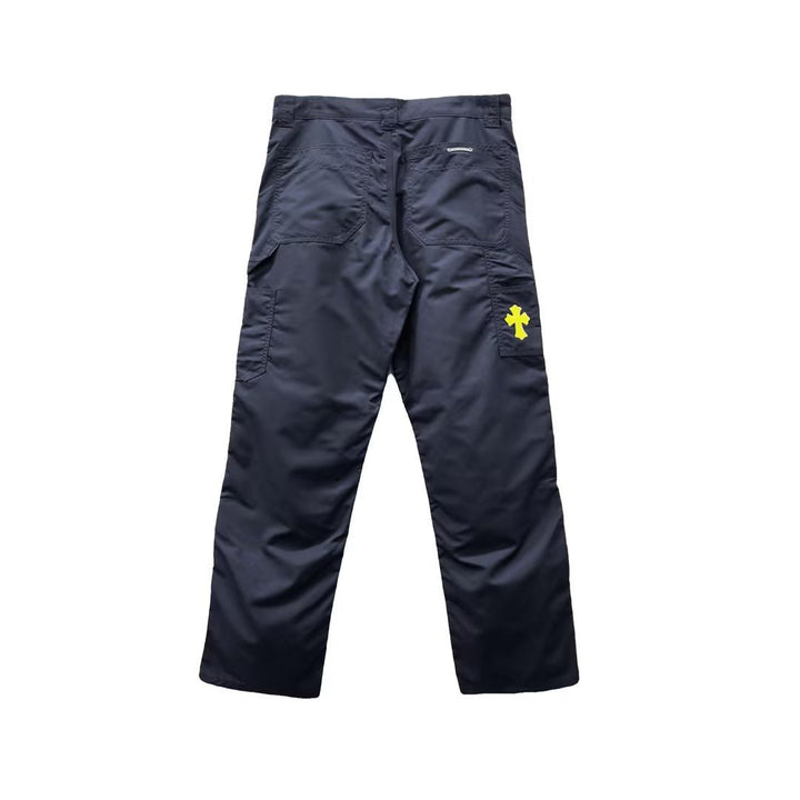 Chrome Hearts Navy Leather Double Knee Carpenter Pants - SHENGLI ROAD MARKET