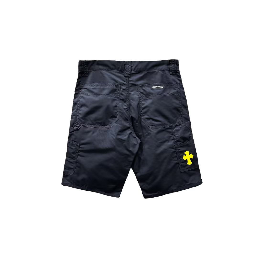 Chrome Hearts Navy Leather Double Knee Carpenter Shorts - SHENGLI ROAD MARKET