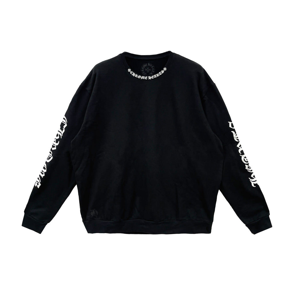 CHROME HEARTS NECK LOGO CREWNECK スウェット　M Chrome Hearts Neck Black Sweatshirt- SRM – SHENGLI ROAD MARKET