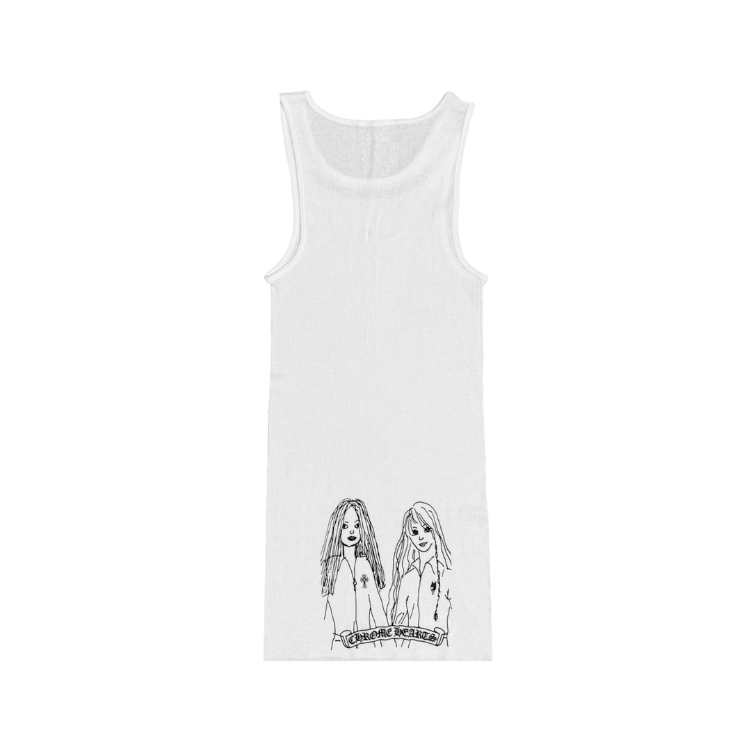 Chrome Hearts Neck Logo Miyumi Sisters White Tank Top - SHENGLI ROAD MARKET