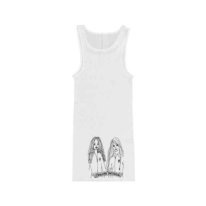 Chrome Hearts Neck Logo Miyumi Sisters White Tank Top - SHENGLI ROAD MARKET