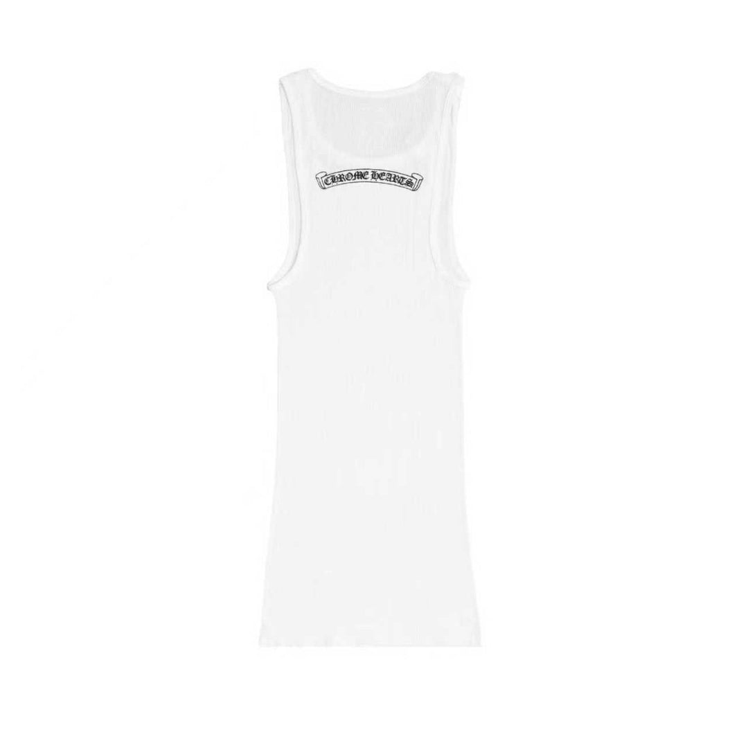 Chrome Hearts Neck Logo White Tank Top - SHENGLI ROAD MARKET
