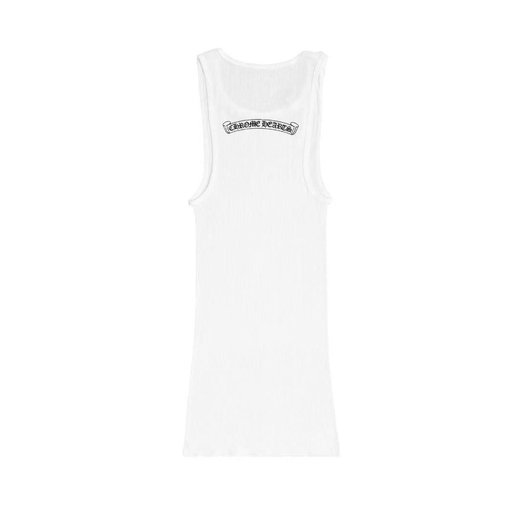 Chrome Hearts Neck Logo White Tank Top - SHENGLI ROAD MARKET