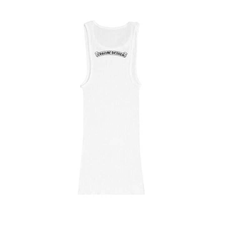 Chrome Hearts Neck Logo White Tank Top - SHENGLI ROAD MARKET