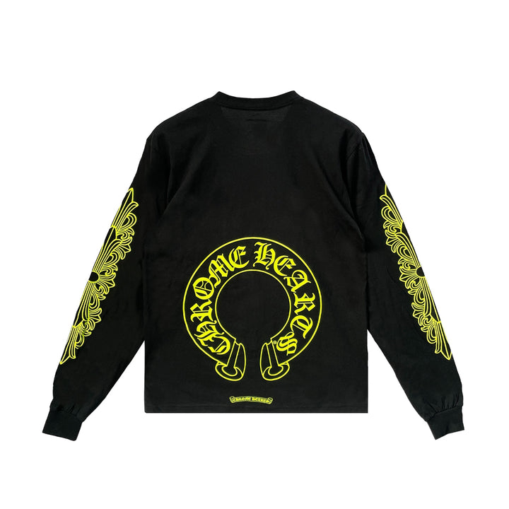 Chrome Hearts Neon Yellow Horseshoe Long Sleeve Tee - SHENGLI ROAD MARKET