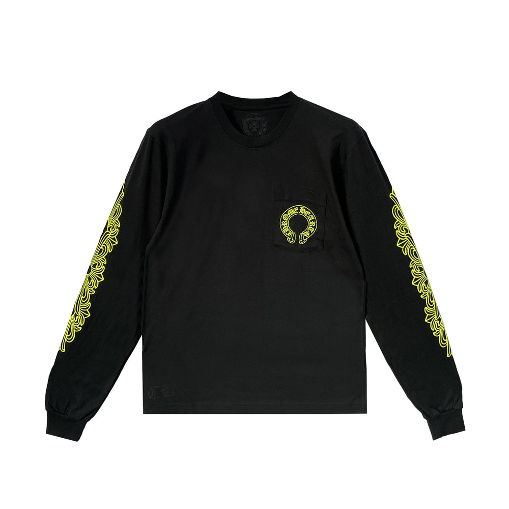 Chrome Hearts Neon Yellow Horseshoe Long Sleeve Tee - SHENGLI ROAD MARKET