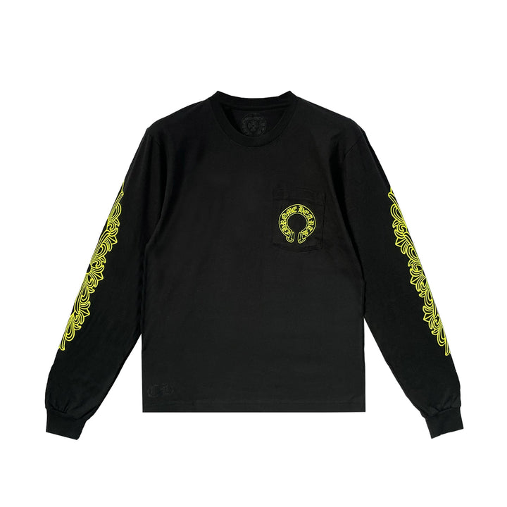 Chrome Hearts Neon Yellow Horseshoe Long Sleeve Tee - SHENGLI ROAD MARKET