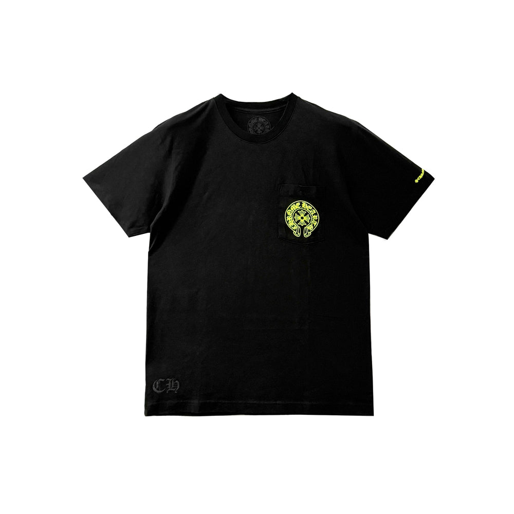 Chrome Hearts Neon Yellow Horseshoe Pocket Short Sleeve Tee - SHENGLI ROAD MARKET