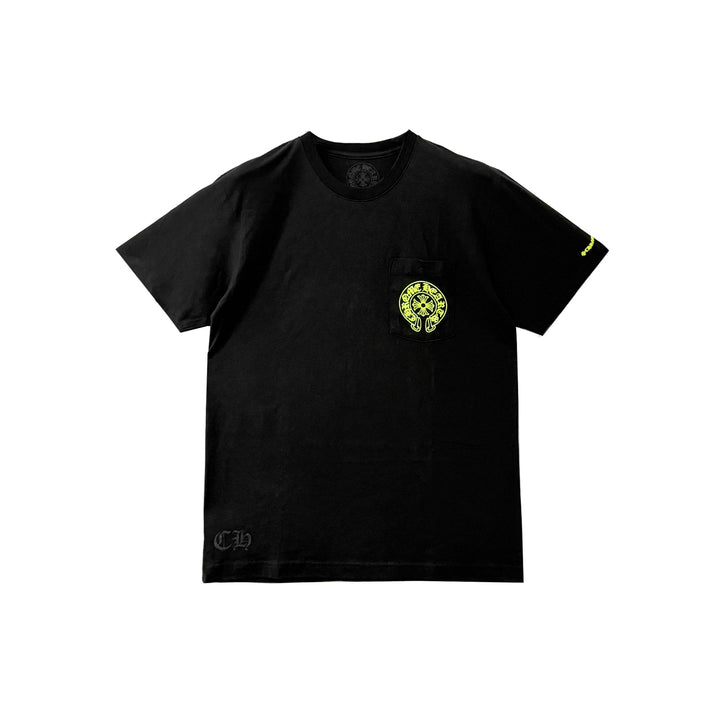 Chrome Hearts Neon Yellow Horseshoe Pocket Short Sleeve Tee - SHENGLI ROAD MARKET