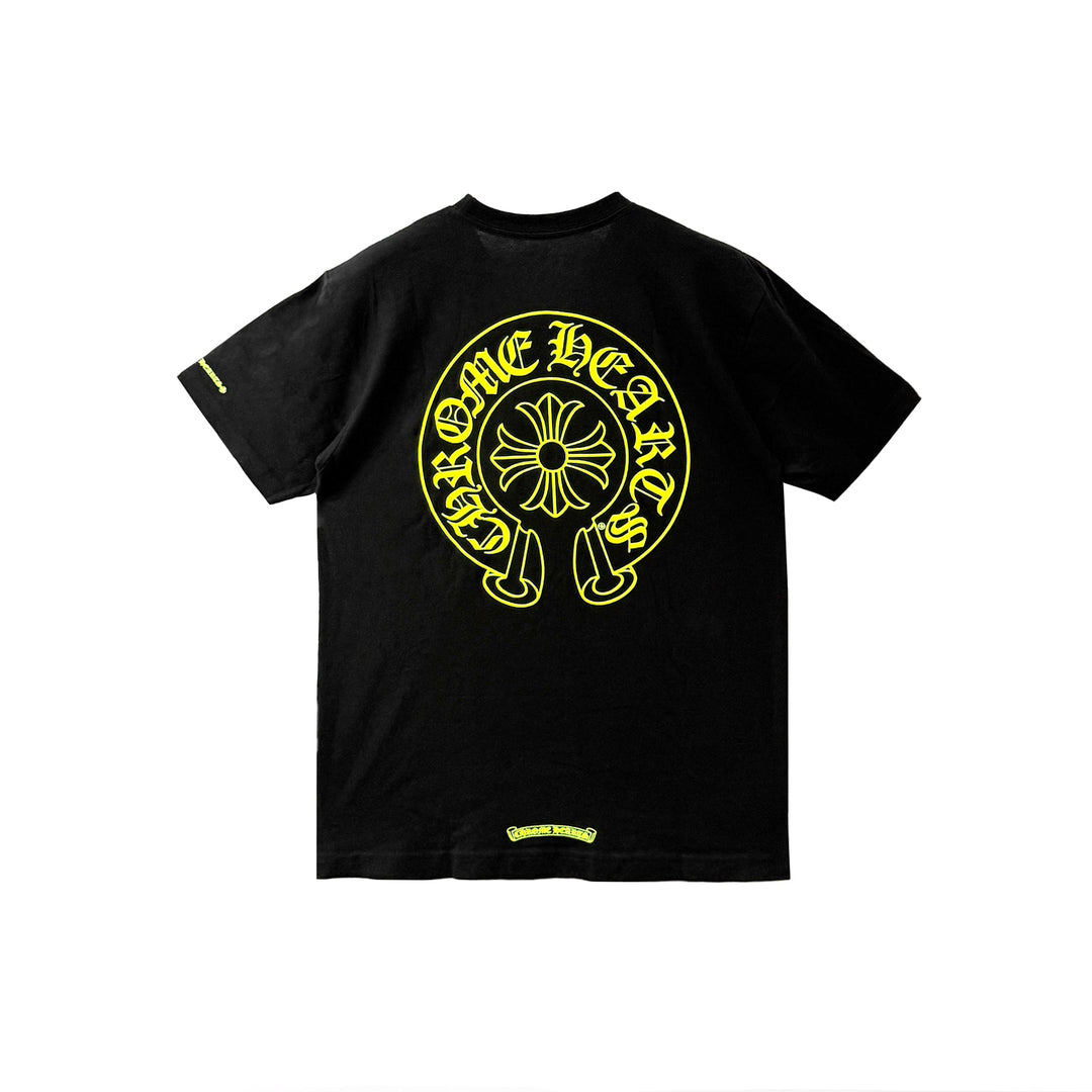 Chrome Hearts Neon Yellow Horseshoe Pocket Short Sleeve Tee - SHENGLI ROAD MARKET