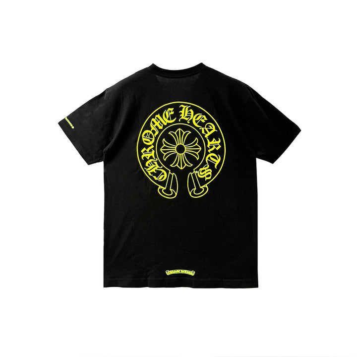 Chrome Hearts Neon Yellow Horseshoe Pocket Short Sleeve Tee - SHENGLI ROAD MARKET