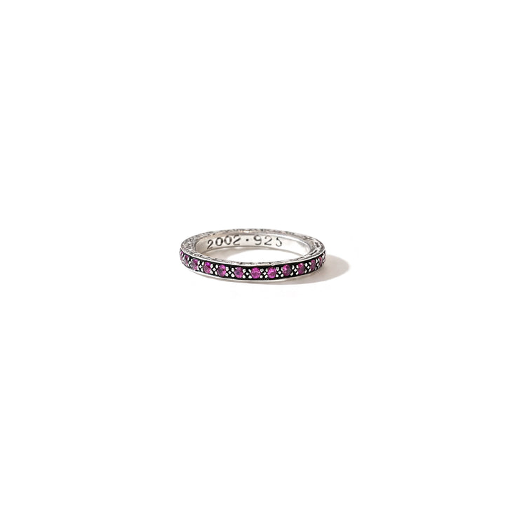 Chrome Hearts NTFL 925 Silver Pink Diamond Ring - SHENGLI ROAD MARKET