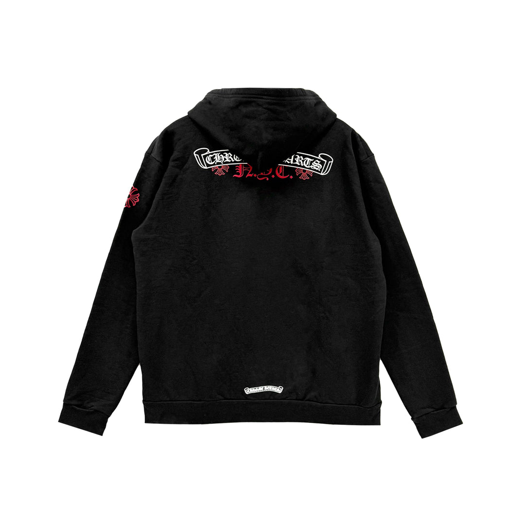 Chrome Hearts NYC Scroll Logo Zip Up Hoodie - SHENGLI ROAD MARKET