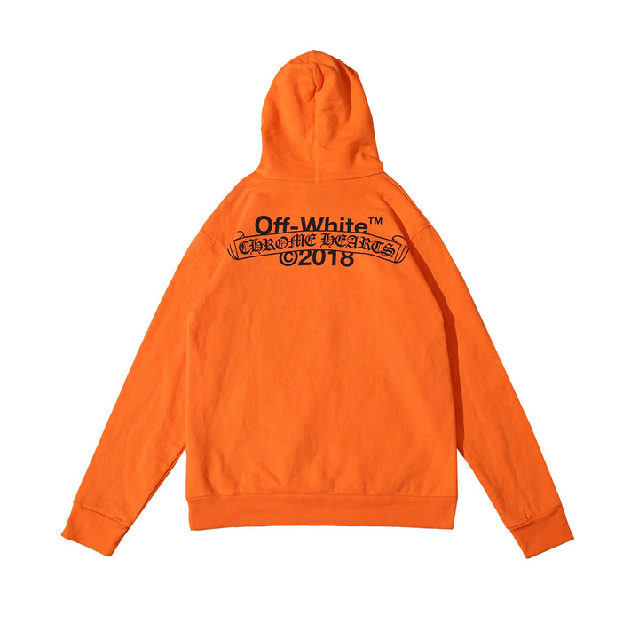 Chrome Hearts Off - White 2018 Orange Pullover Hoodie - SHENGLI ROAD MARKET